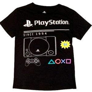 Y2K Vintage PlayStation Since 1994 Short Sleeve Black TShirt, Size XXL